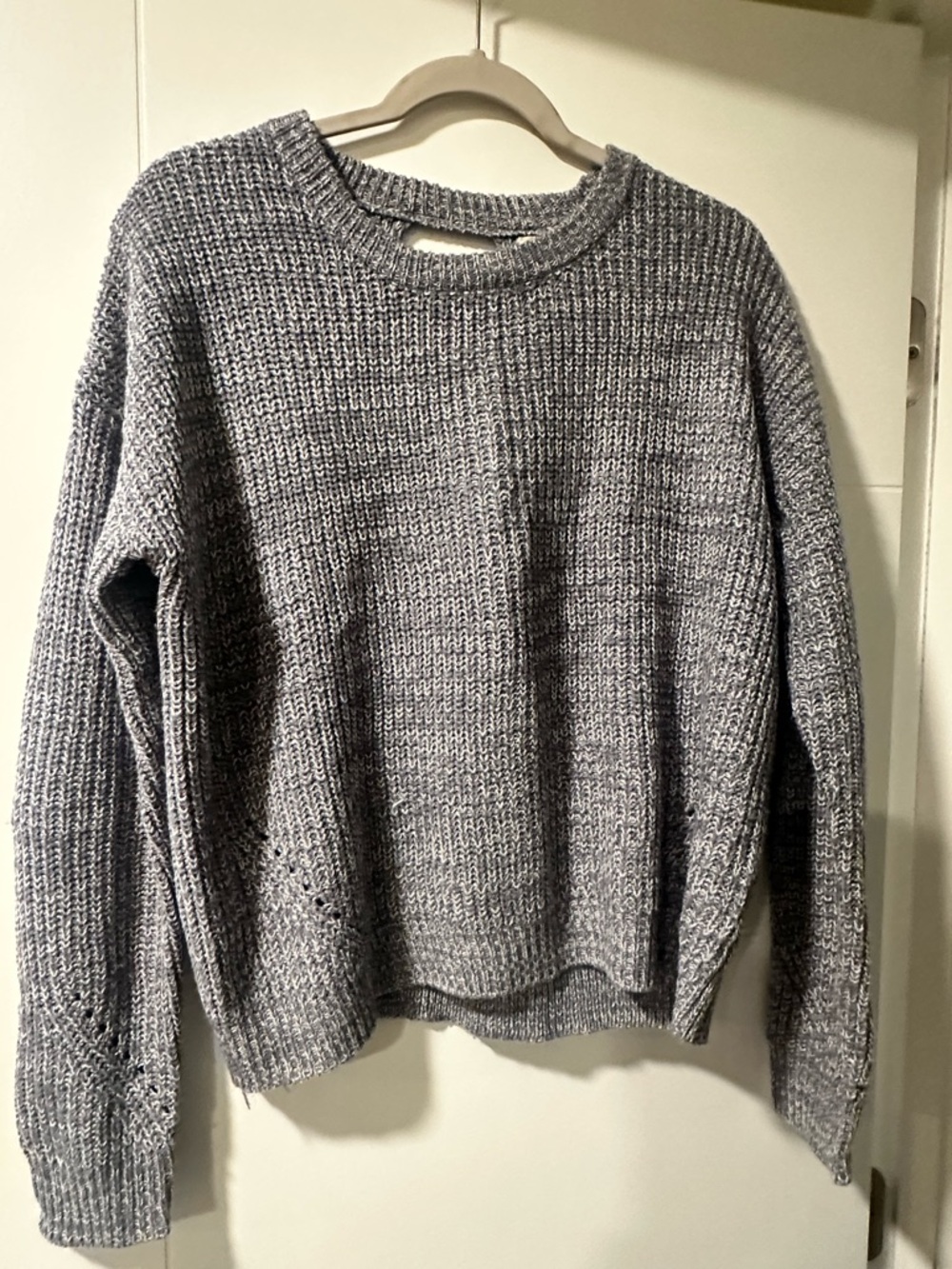 Hippie Rose Heather Gray Crewneck Knit Sweater